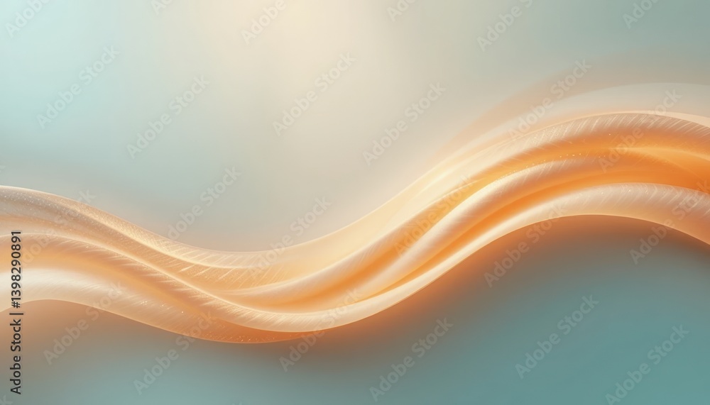 Aufkleber flowing abstract waves in a serene environment digital art soft color palette inspiring calmness