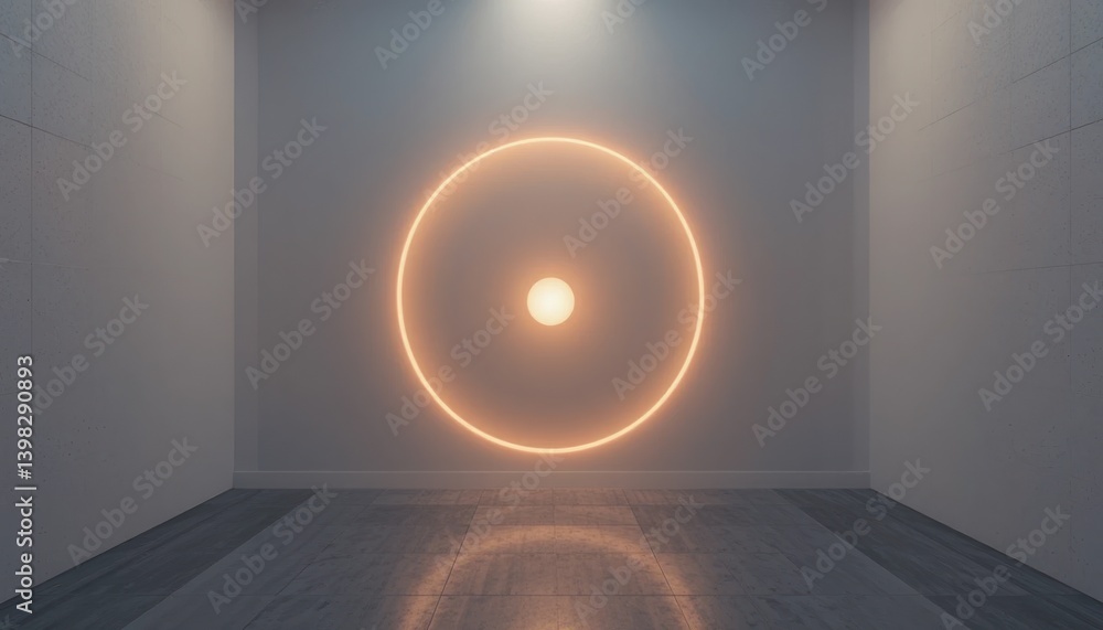 Poster light circle installation art gallery digital art minimalist environment contemporary viewpoint inte