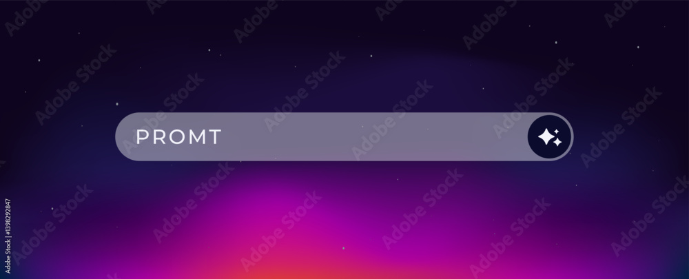 Aufkleber ai search bar with a circular icon, symbolizing innovation and technology in digital interfaces.