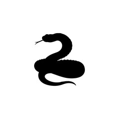Fototapeta premium Rattlesnake silhouette icon vector flat design.