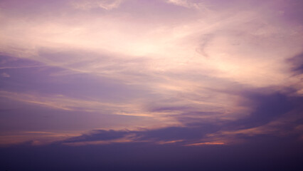 Beautiful sky at twilight times on sea, Beautiful sky at sunset time, Colorful cloud and sky use for wallpaper or background, Bright sunset Paradise and cloud, Colorful cloud and sky in the evening.