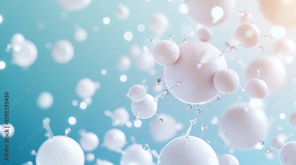 Aufkleber particle abstract representation of microscopic particles floating in a futuristic scientific settin