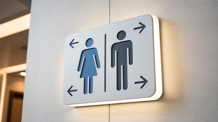 Gender-specific toilet sign on wall