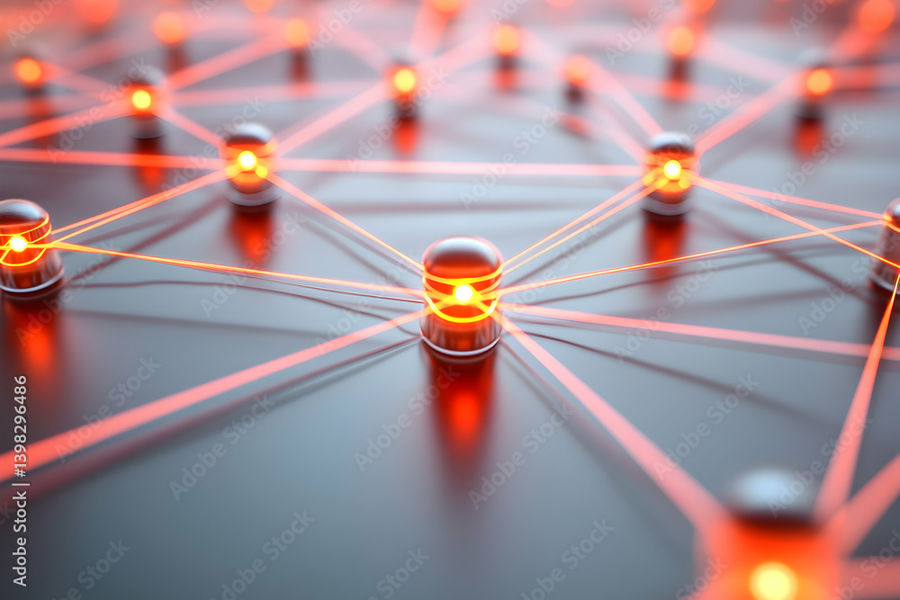 Poster abstract digital network background with connecting dots and lines