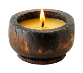 Relaxing candlelit evening cozy home decorative item warm ambiance serenity. Isolated on transparent background, png.