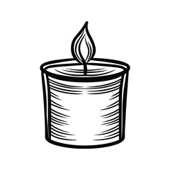 Candle for meditation icon silhouette vector with white background
