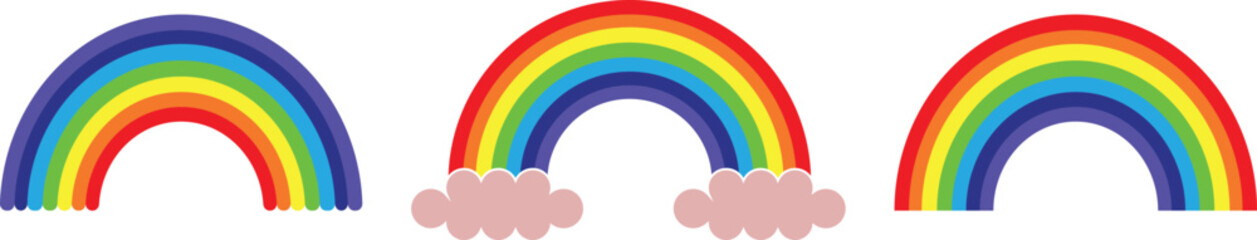 A set of seven colors rainbow vector illustration graphics design.