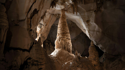 Cave with stalactites and stalagmites