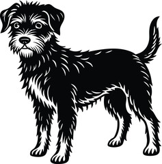 dog on white background silhouette vector on white background.