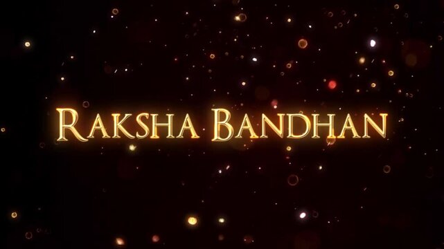 Raksha Bandhan Gold Glitter Text Animation | Sibling Celebration Title Reveal