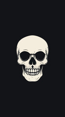 Fototapeta premium Minimalist Skull Logo Vector Illustration in Flat SVG Style for Design Projects