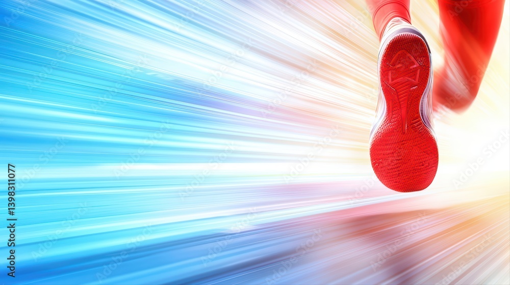 Poster dynamic motion of runner with blurred background