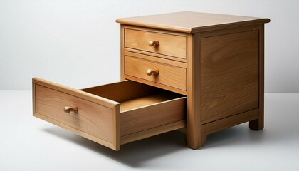 wooden cabinet isolated on white