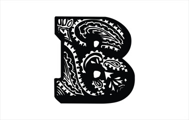 Creative Letter B Typography Vector Template. Elegant Letter B logo