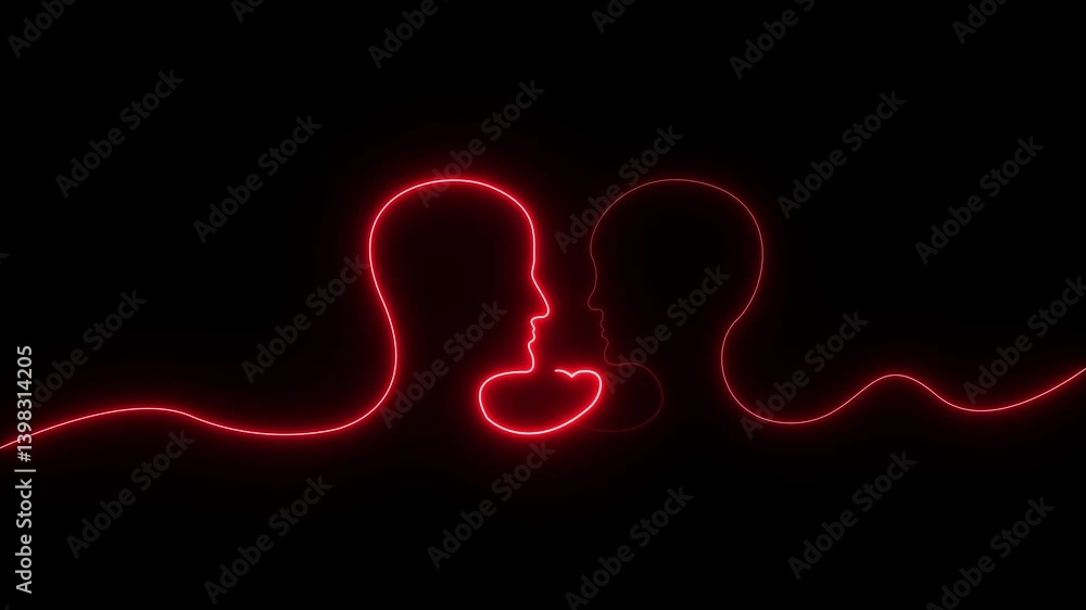 Aufkleber abstract heart beats ,background heartbeat line neon light heart rate display screen medical emergen