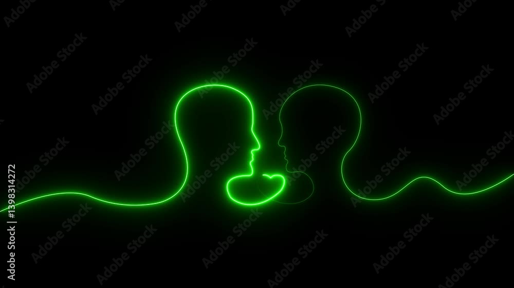 Aufkleber abstract heart beats ,background heartbeat line neon light heart rate display screen medical emergen