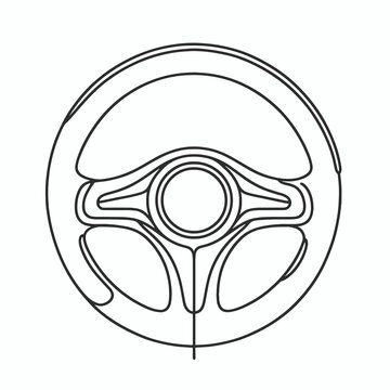 recommend clip art: Simplistic line art of a car steering wheel  on light background