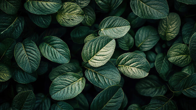 Lush green foliage creates a rich textured background of overlapping leaves ideal for design projects requi natural elements and organic aesthetic appeal.