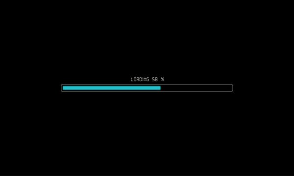 Beautiful Circle progress loading bar animation 0-100 percent on black background