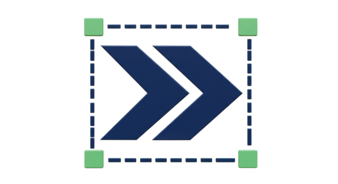 Isolated Double Chevron Arrow in Frame
