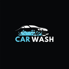 Modern Car Wash Logo with Water Splash & Sleek Automotive Design for Professional Branding"