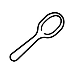 Spoon line art illustration for cooking utensils and kitchenware design vector graphic element