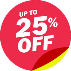 Special mega offer discount label icon. Sale off percent, discount special offer price promotion tag, 25 percent discount vector isolated on transparent background. Vector illustration.