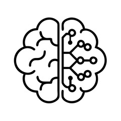 Artificial intelligence ai brain neural network machine learning deep learning concept design icon