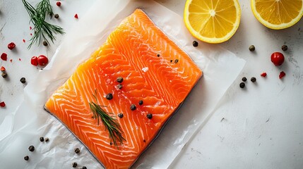 Fresh Raw Salmon Ready for Cooking: A Healthy and Delicious Dish
