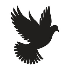 Dove silhouette  peace illustration vector design. 