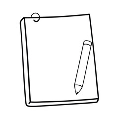 Notepad And Pencil Vector Illustration Isolated On White Background Office Supplies Design