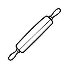 Rolling Pin Outline Vector Illustration Culinary Baking Equipment Isolated Element