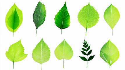 Set of one Leaves Vector illustration silhouette image icon