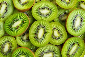  A bunch of green kiwi fruit.