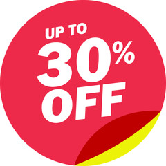 Special mega offer discount label icon. Sale off percent, discount special offer price promotion tag, 30 percent discount vector isolated on transparent background. Vector illustration.