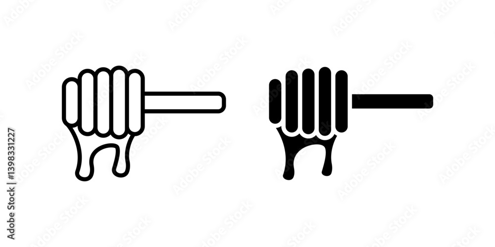 Poster honey icon set. for mobile concept and web design on white background