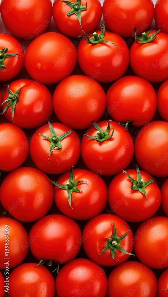 Poster  Tomatoes in a row on a table.