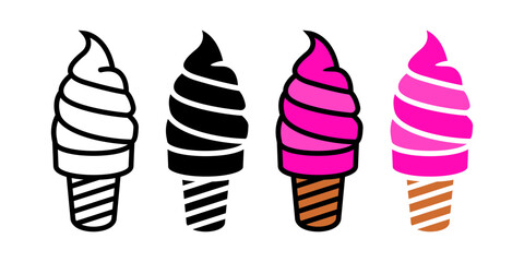 Ice Cream icon set. for mobile concept and web design on white background