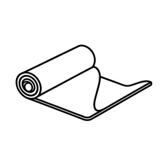 Rolled Yoga Mat Outline Illustration Graphic Fitness Relaxation And Exercise Accessory