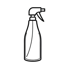 Black And White Spray Bottle Illustration For Cleaning And Disinfection Purposes