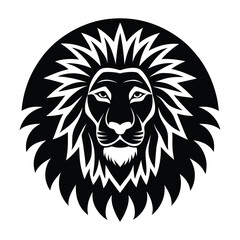 Obraz premium A sunrise forming the head of a lion on white background