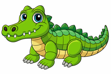 A cute Crocodile vector art in illustration on a white Background
