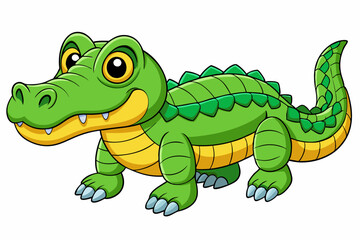 A cute Crocodile vector art in illustration on a white Background
