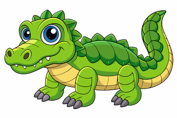 A cute Crocodile vector art in illustration on a white Background
