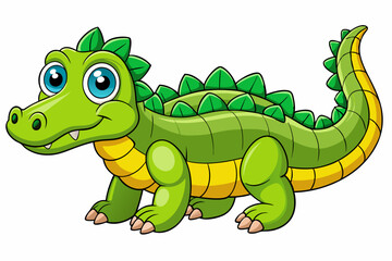A cute Crocodile vector art in illustration on a white Background

