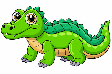 Obraz premium A cute Crocodile vector art in illustration on a white Background 