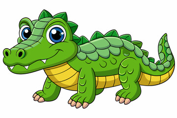 A cute Crocodile vector art in illustration on a white Background
