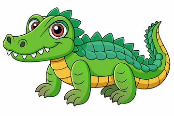A cute Crocodile vector art in illustration on a white Background
