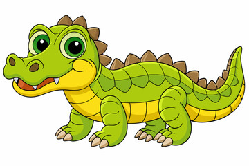 A cute Crocodile vector art in illustration on a white Background
