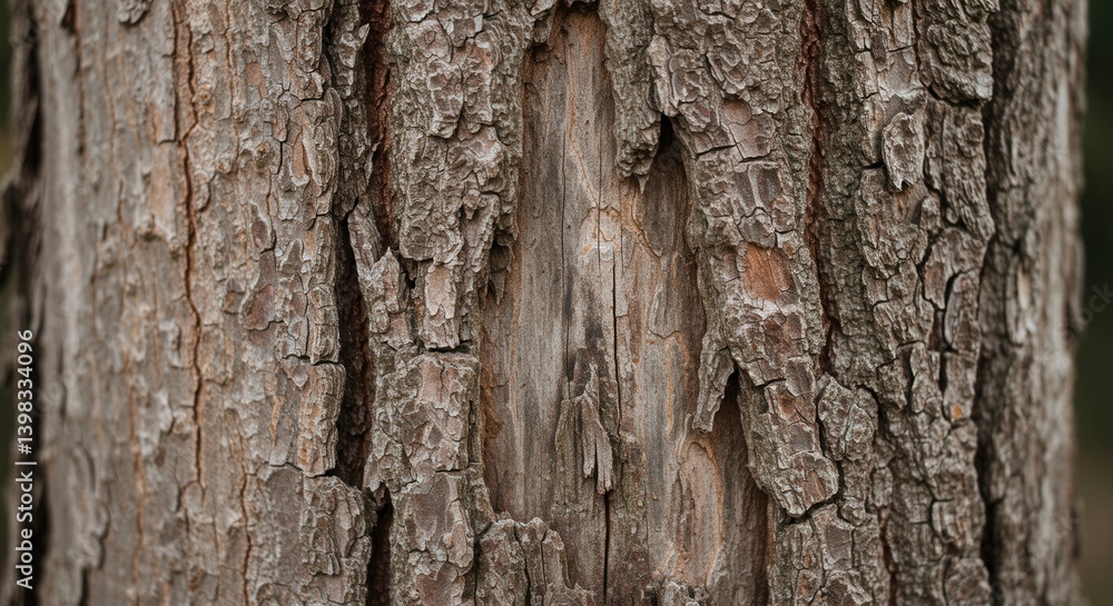 Aufkleber close up of rugged tree bark texture showing natural wood grain pattern